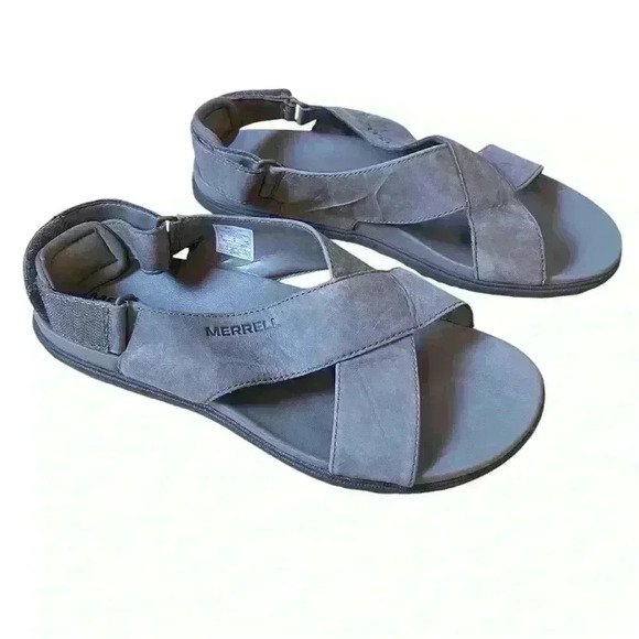 Merrell Around Town Sunvue Leather Strap Sandals in Stone Size 7 Comfort Shoes - Picture 7 of 11